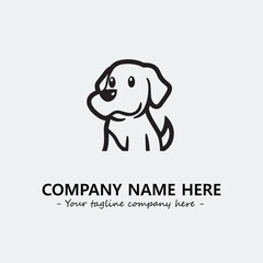 Dog illustration black and white for logo company vector image
