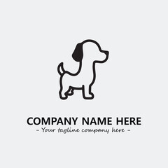 Dog illustration black and white for logo company vector image
