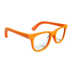 Fototapeta premium Bright Orange Spectacles, Modern Eyeglasses, Trendy Frames