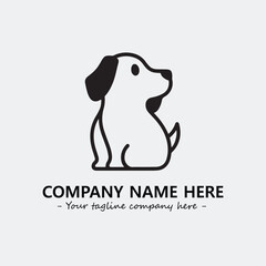 Dog illustration black and white for logo company vector image
