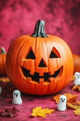 Halloween Pumpkin, Purple Background