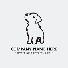 Dog illustration black and white for logo company vector image
