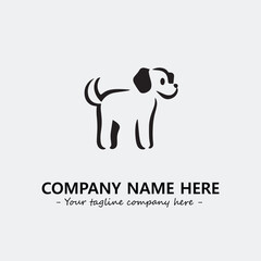 Dog illustration black and white for logo company vector image
