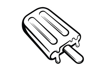 Monochromatic Popsicle Vector Design With Dripping Effect For Summer Treats And Refreshment Concept Illustration
