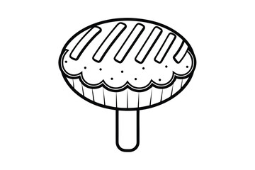 Black And White Lollipop Illustration Candy Sweet Treat Design Graphic Element For Kids Parties And Confectionery Branding