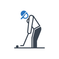 Golfer Preparing Icon