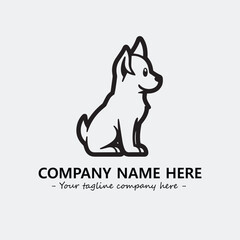 Dog illustration black and white for logo company vector image
