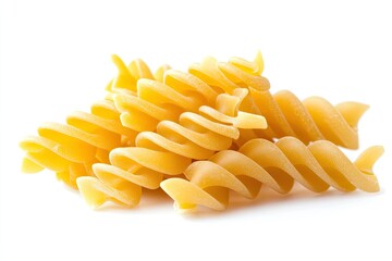 fres fusilli pasta isolated on white