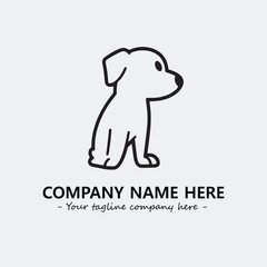 Dog illustration black and white for logo company vector image

