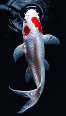 Koi fish viewed from the top