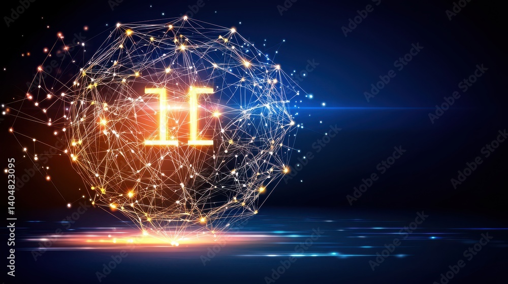 Poster dynamic business icons in gradient mesh design digital space graphic visuals futuristic environment 