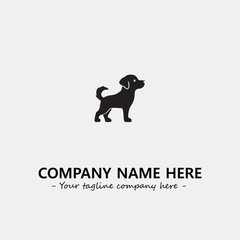 Dog illustration black and white for logo company vector image
