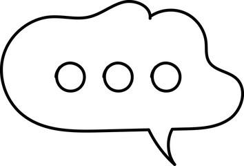 Chat Message Line Icon Set. Speech Bubble, Dialogue, chatting box, message box Talk chat thin conversation dialog symbols. Balloon doodle style of thinking sign symbol. Voice message comic cloud.