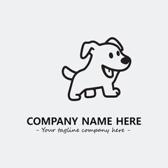 Dog illustration black and white for logo company vector image
