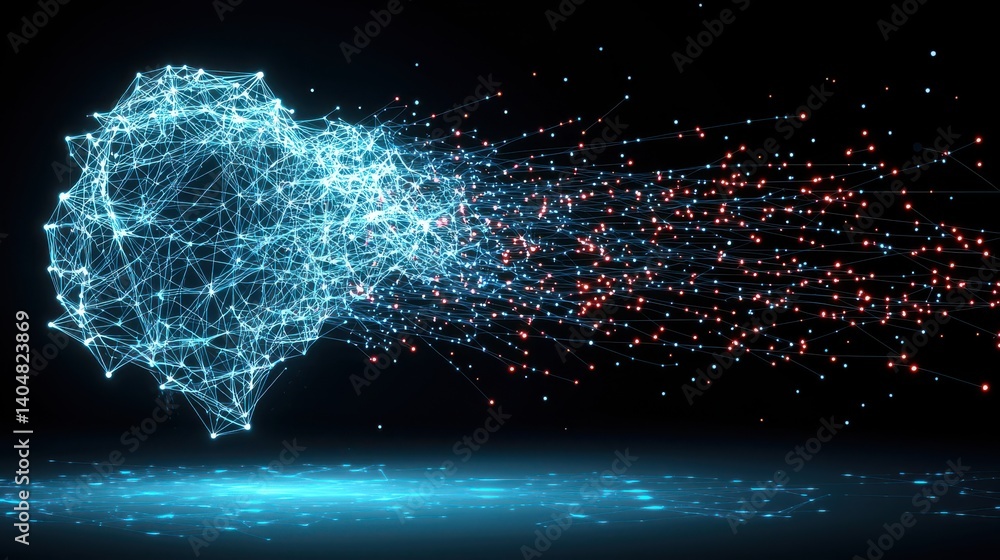 Poster dynamic ai-generated digital icons in fluid abstract style virtual space gigapixel standard futurist