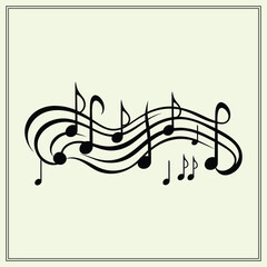 Naklejka premium Music Notes Silhouette, Harmony Vibe 