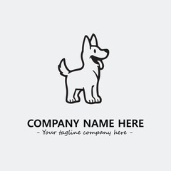 Dog illustration black and white for logo company vector image
