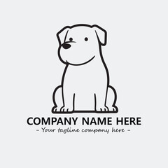 Dog illustration black and white for logo company vector image

