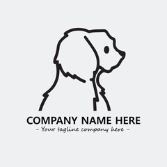 Dog illustration black and white for logo company vector image
