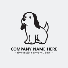 Obraz premium Dog illustration black and white for logo company vector image 