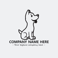 Dog illustration black and white for logo company vector image
