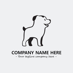 Dog illustration black and white for logo company vector image
