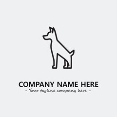 Dog illustration black and white for logo company vector image
