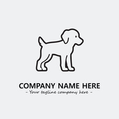 Dog illustration black and white for logo company vector image
