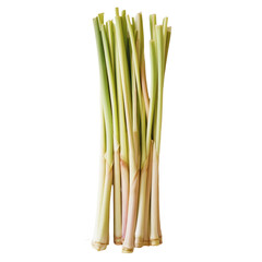 Fototapeta premium Fresh lemongrass on a Transparent background ready for culinary use and flavor enhancement in dishes, Lemongrass on PNG background