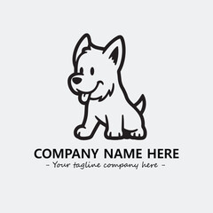 Dog illustration black and white for logo company vector image
