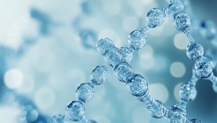 Fototapeta premium DNA structure in a vibrant, soft-focus background