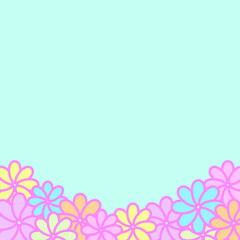 レトロポップな花柄パターンスクエア壁紙⭐︎