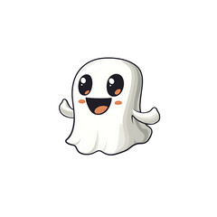 Fototapeta premium Ghost emoji with a playful expression
