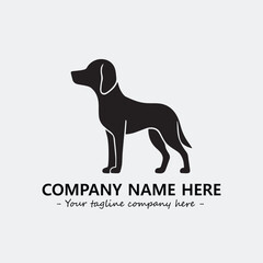 Dog illustration black and white for logo company vector image

