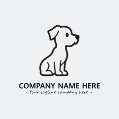 Dog illustration black and white for logo company vector image
