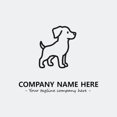 Dog illustration black and white for logo company vector image
