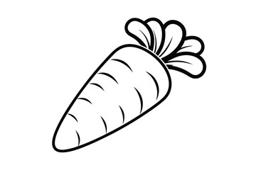 Minimalist Carrot Illustration Fresh Vegetable Outline Vector Design Healthy Food Element For Coloring Pages Or Farm Designs