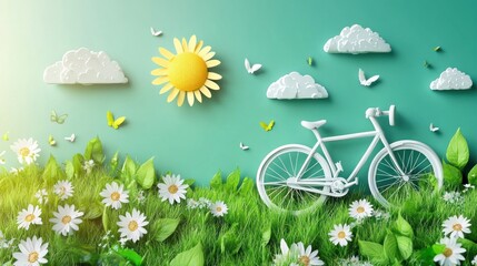 bicycle on the meadow