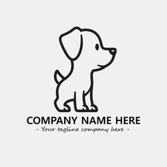 Dog illustration black and white for logo company vector image
