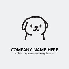 Dog illustration black and white for logo company vector image
