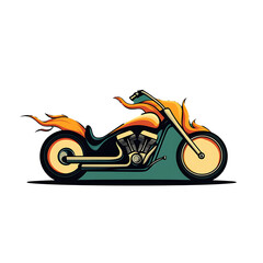 Fototapeta premium Roaring chopper motorcycle with flames