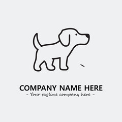 Dog illustration black and white for logo company vector image
