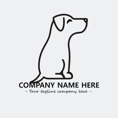 Dog illustration black and white for logo company vector image
