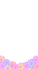 16:9 レトロポップな花柄パターンフレーム⭐︎PNG