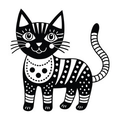 a cartoon cat using vibrant shade.