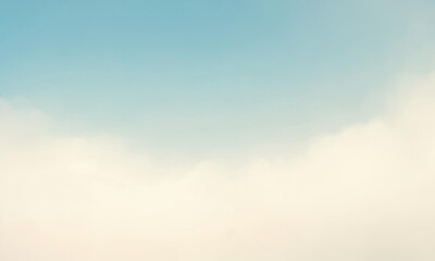 Obraz premium Minimalist Dreamy Sky With Soft White Clouds Floating On A Gentle Beige Gradient Atmosphere