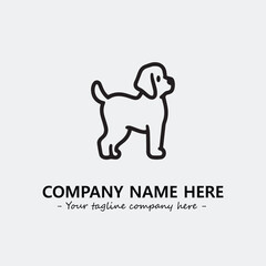 Dog illustration black and white for logo company vector image
