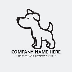 Dog illustration black and white for logo company vector image

