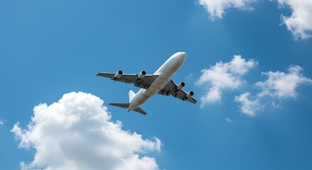 Obraz premium Ascending Through Azure: A Jet's Graceful Ascent AI Generated