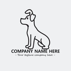 Dog illustration black and white for logo company vector image

